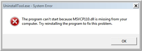 msvcp110.dll missing error