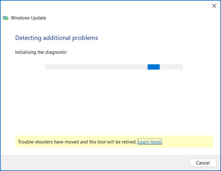 Detecting problem by Diagnostic Windows.