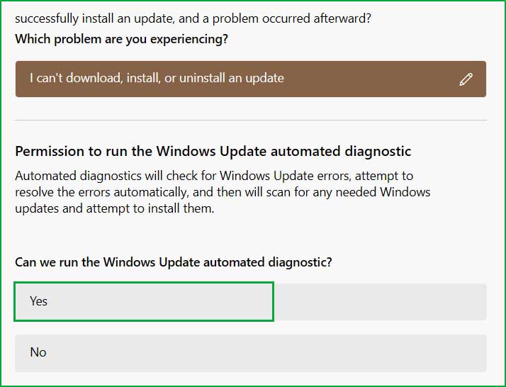 Get Help - Give your consent to diagnostic problem on your PC.